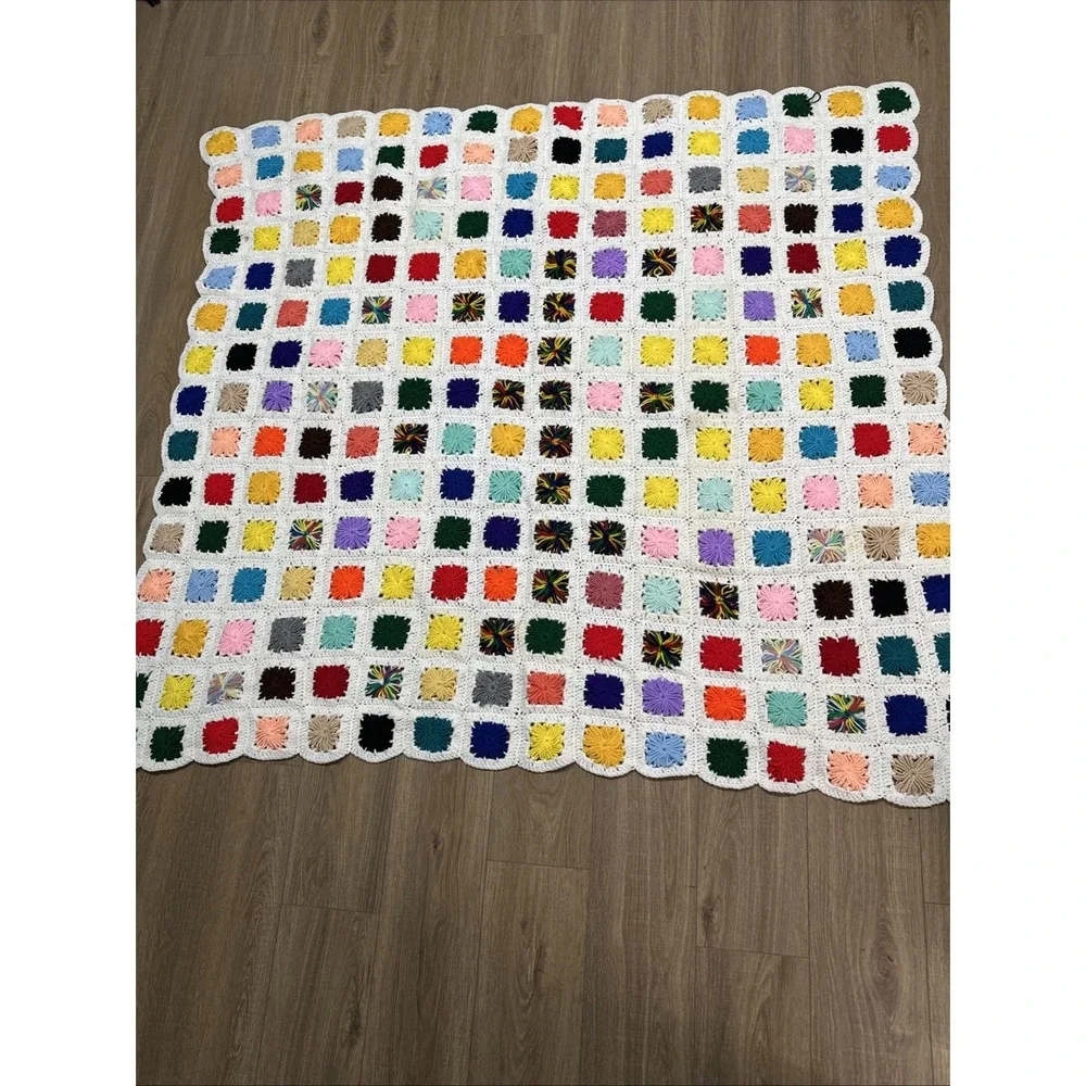Handmade Granny Square Crochet Afghan Throw‎ Blanket 62